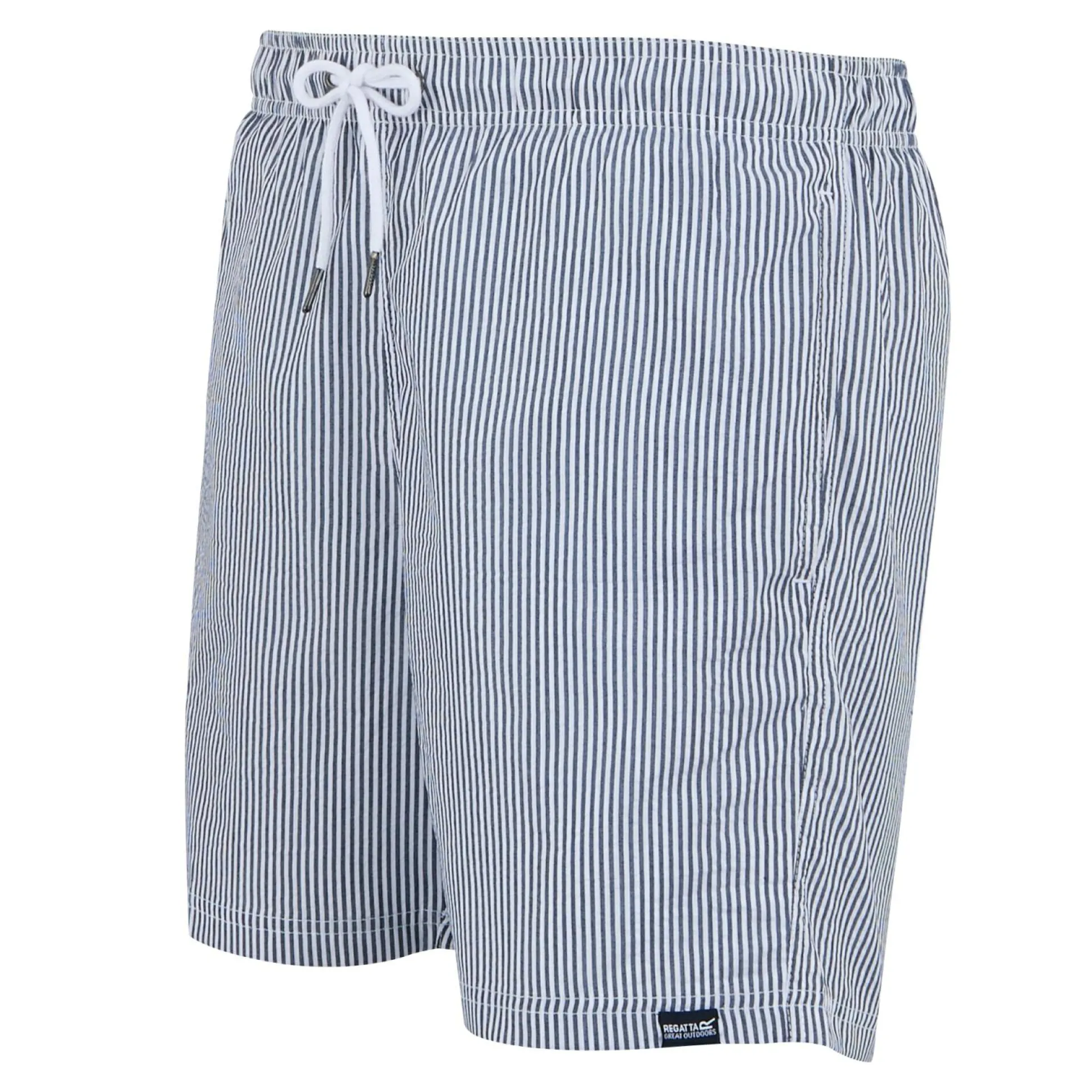 Men's Loras Swim Shorts | Navy Seersucker Stripe