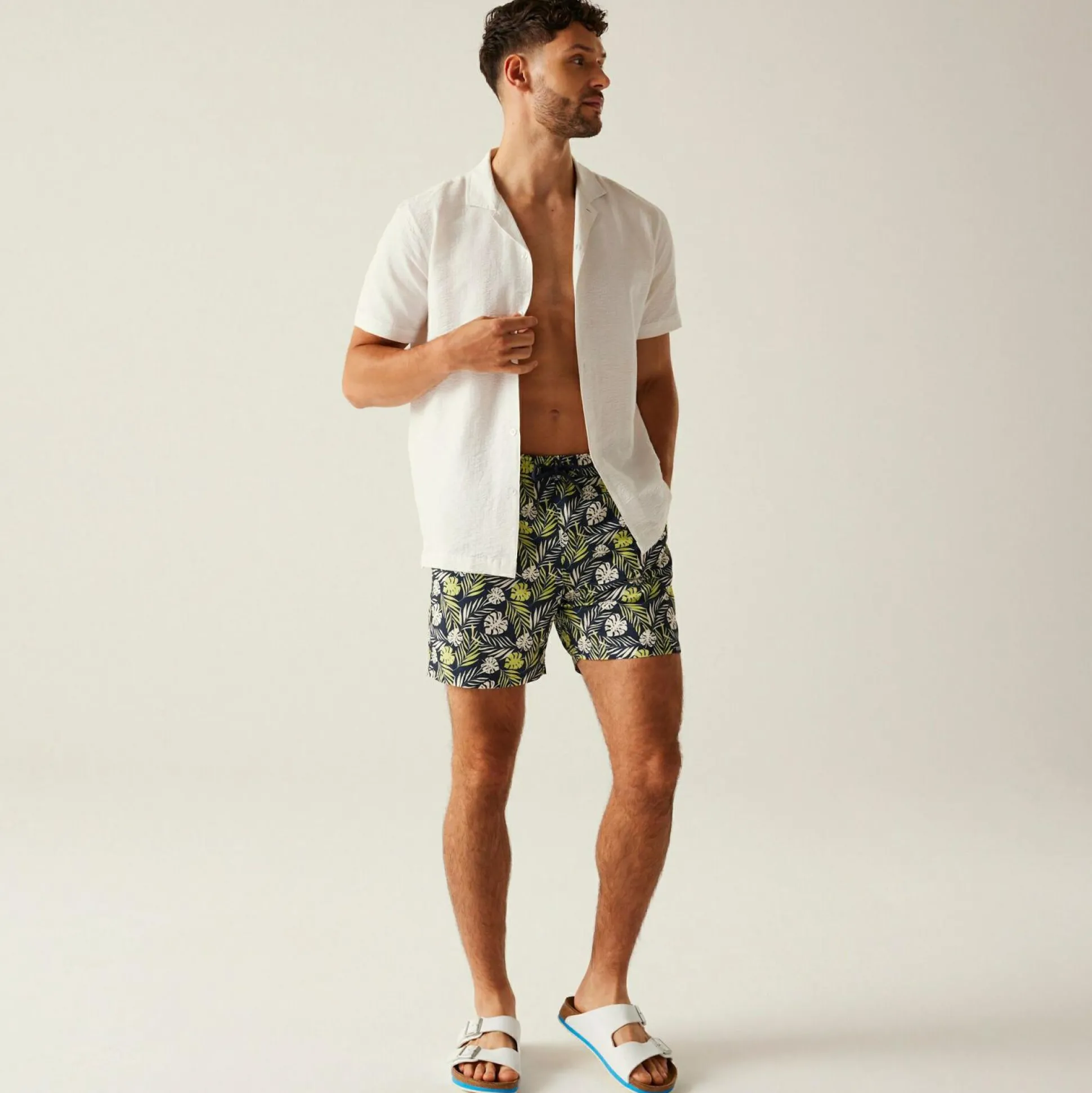 Men's Loras Swim Shorts | Navy Leaf
