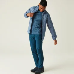 Men's Lyle IV Waterproof Packaway Jacket | Coronet Blue Danger Red