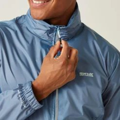 Men's Lyle IV Waterproof Packaway Jacket | Coronet Blue Danger Red