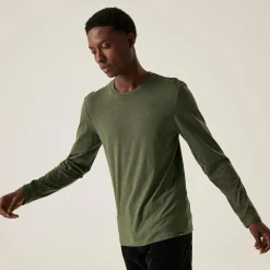 Men's Maylow Long Sleeved T-Shirt | Dark Khaki Marl