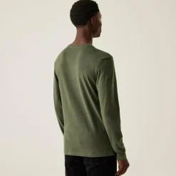 Men's Maylow Long Sleeved T-Shirt | Dark Khaki Marl