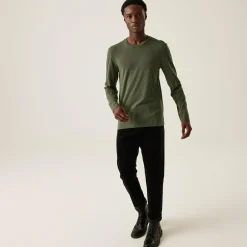Men's Maylow Long Sleeved T-Shirt | Dark Khaki Marl