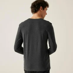 Men's Maylow Long Sleeved T-Shirt | Black Marl