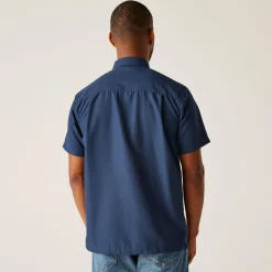 Men's Mindano IX Short Sleeve Shirt | Navy Triangle Print