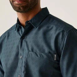 Men's Mindano IX Short Sleeve Shirt | Moonlight Denim Circle Print
