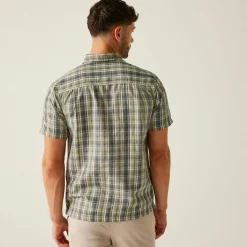 Men's Mindano IX Short Sleeve Shirt | Golden Sand Treetop Stone White Check