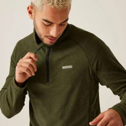 Men's Montes Lightweight Half Zip Fleece | Nephrite Green Black
