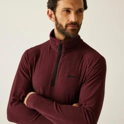 Men's Montes Lightweight Half Zip Fleece | Dark Maroon Black