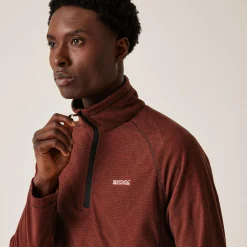 Men's Montes Lightweight Half Zip Fleece | Red Ochre Black