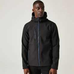 Men's Navigate 2 Layer Hooded Softshell Jacket | Black New Royal