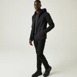 Men's Navigate 2 Layer Hooded Softshell Jacket | Black New Royal