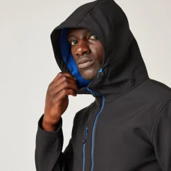 Men's Navigate 2 Layer Hooded Softshell Jacket | Black New Royal