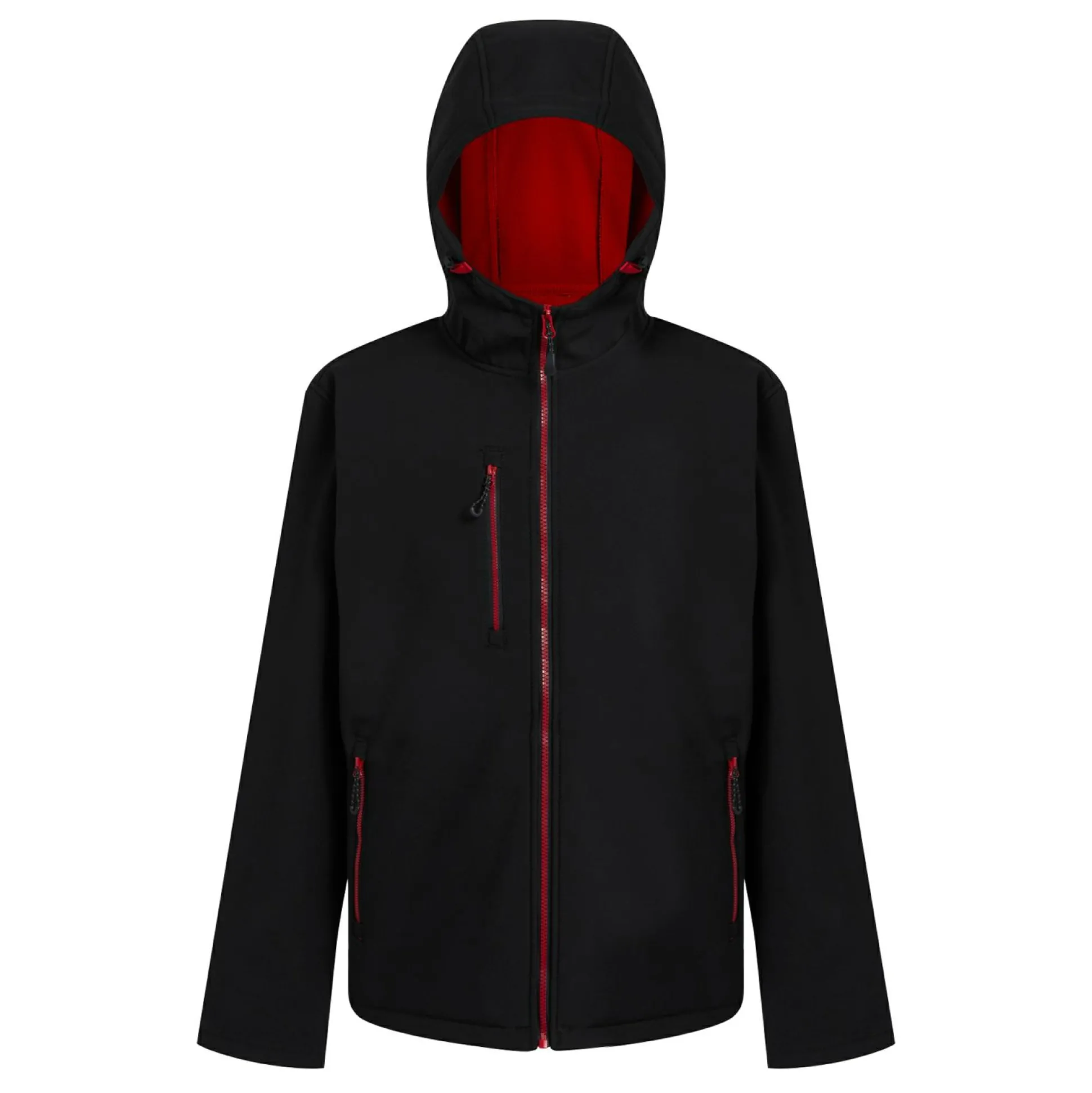Men's Navigate 2 Layer Hooded Softshell Jacket | Black Classic Red