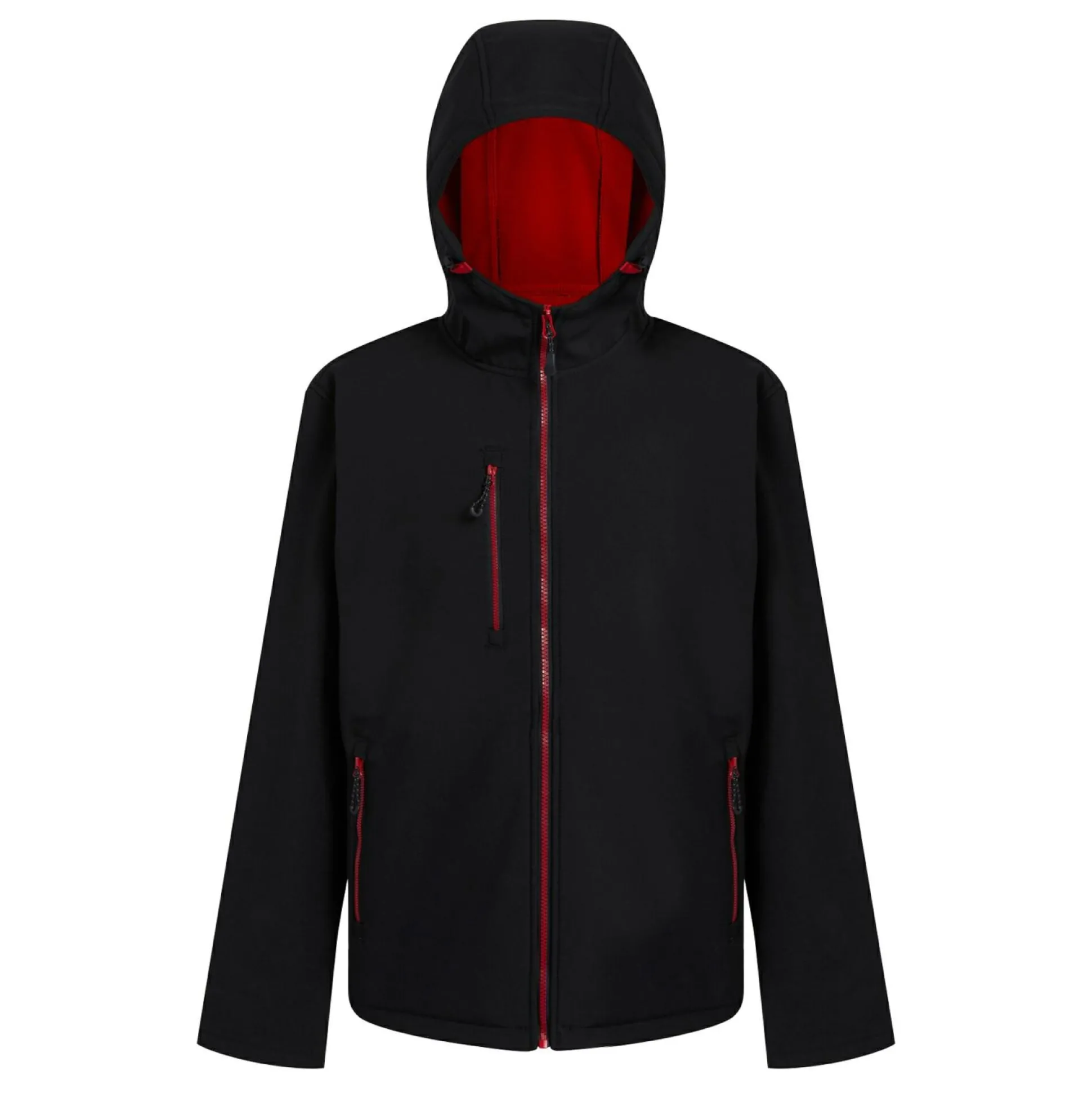 Men's Navigate 2 Layer Hooded Softshell Jacket | Black Classic Red