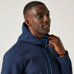 Men's Navigate 2 Layer Hooded Softshell Jacket | Navy French Blue