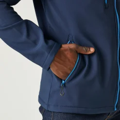 Men's Navigate 2 Layer Hooded Softshell Jacket | Navy French Blue