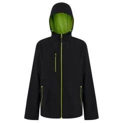 Men's Navigate 2 Layer Hooded Softshell Jacket | Black Lime Green