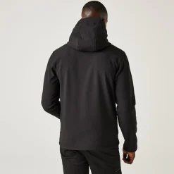 Men's Navigate 2 Layer Hooded Softshell Jacket | Black Orange Pop