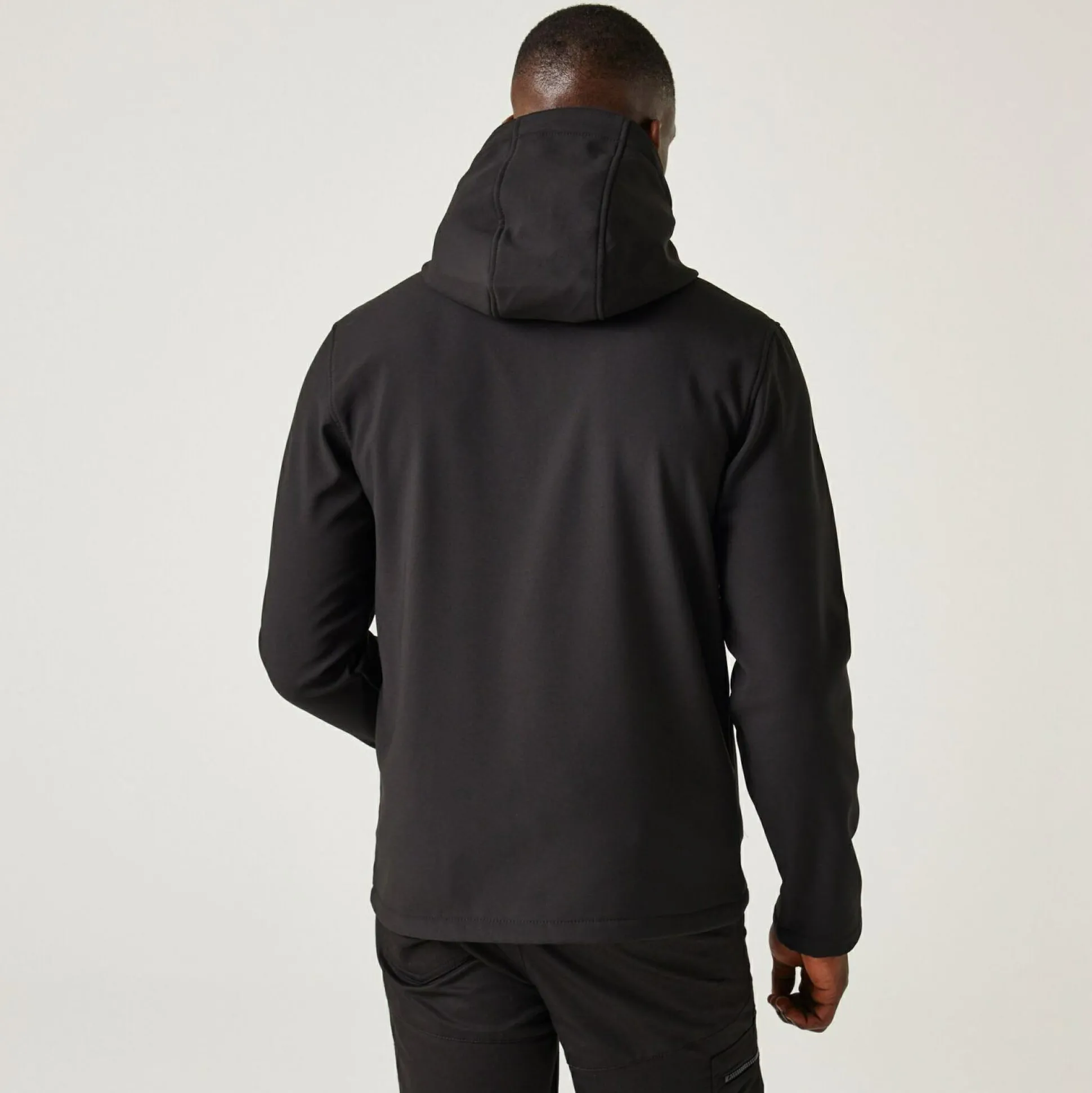 Men's Navigate 2 Layer Hooded Softshell Jacket | Black Orange Pop