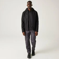 Men's Navigate 2 Layer Hooded Softshell Jacket | Black Seal Grey
