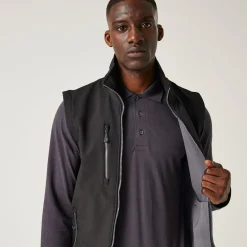 Men's Navigate 2 Layer Softshell Bodywarmer | Black Seal Grey