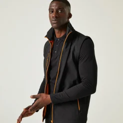 Men's Navigate 2 Layer Softshell Bodywarmer | Black Orange Pop