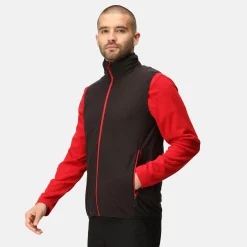 Men's Navigate Fleece Bodywarmer | Black Classic Red