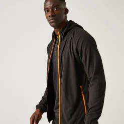 Men's Navigate Full-Zip Fleece | Black Orange Pop
