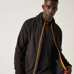 Men's Navigate Full-Zip Fleece | Black Orange Pop