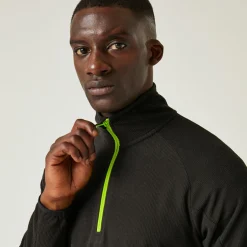 Men's Navigate Half-Zip Fleece | Black Lime Green