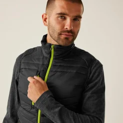 Men's Navigate Hybrid Bodywarmer | Black Lime Green