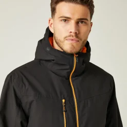 Men's Navigate Insulated Jacket | Black Orange Pop