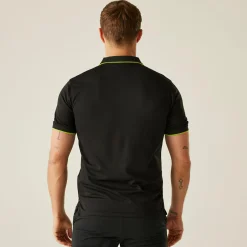 Men's Navigate Short Sleeve Polo Shirt | Black Lime Green