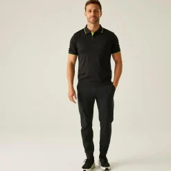 Men's Navigate Short Sleeve Polo Shirt | Black Lime Green