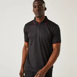 Men's Navigate Short Sleeve Polo Shirt | Black Classic Red