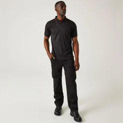 Men's Navigate Short Sleeve Polo Shirt | Black Classic Red