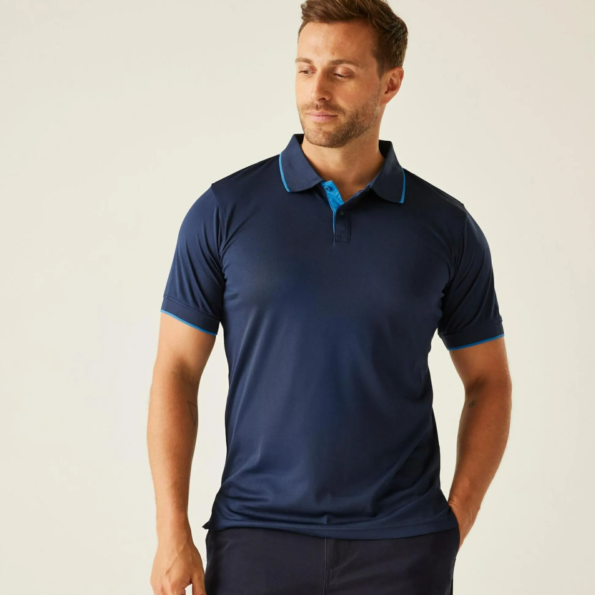 Men's Navigate Short Sleeve Polo Shirt | Navy French Blue