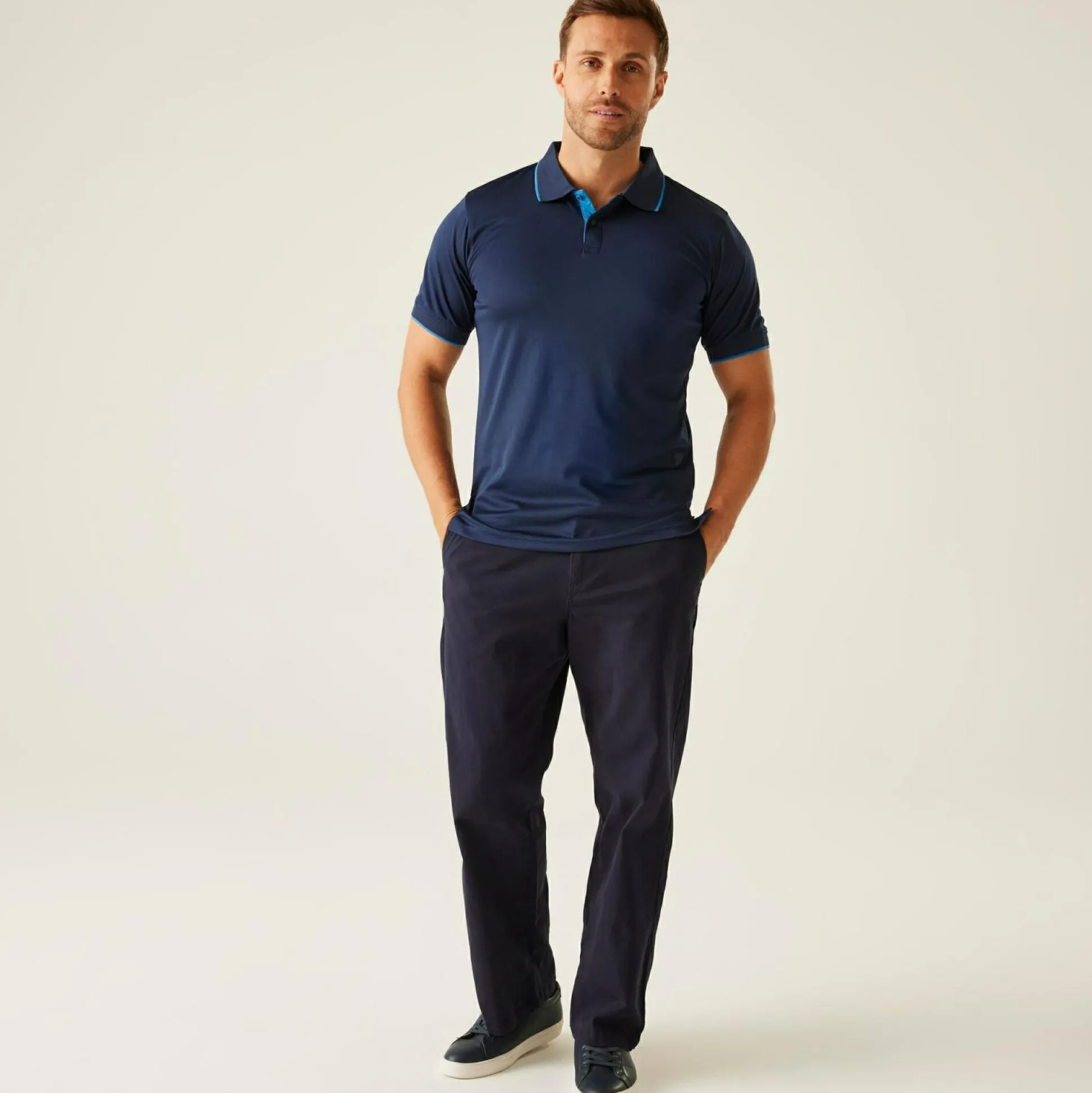 Men's Navigate Short Sleeve Polo Shirt | Navy French Blue