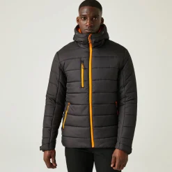 Men's Navigate Thermal Jacket | Black Orange Pop