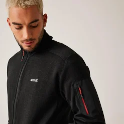 Men's Newhill Full Zip Fleece | Black Red Ochre