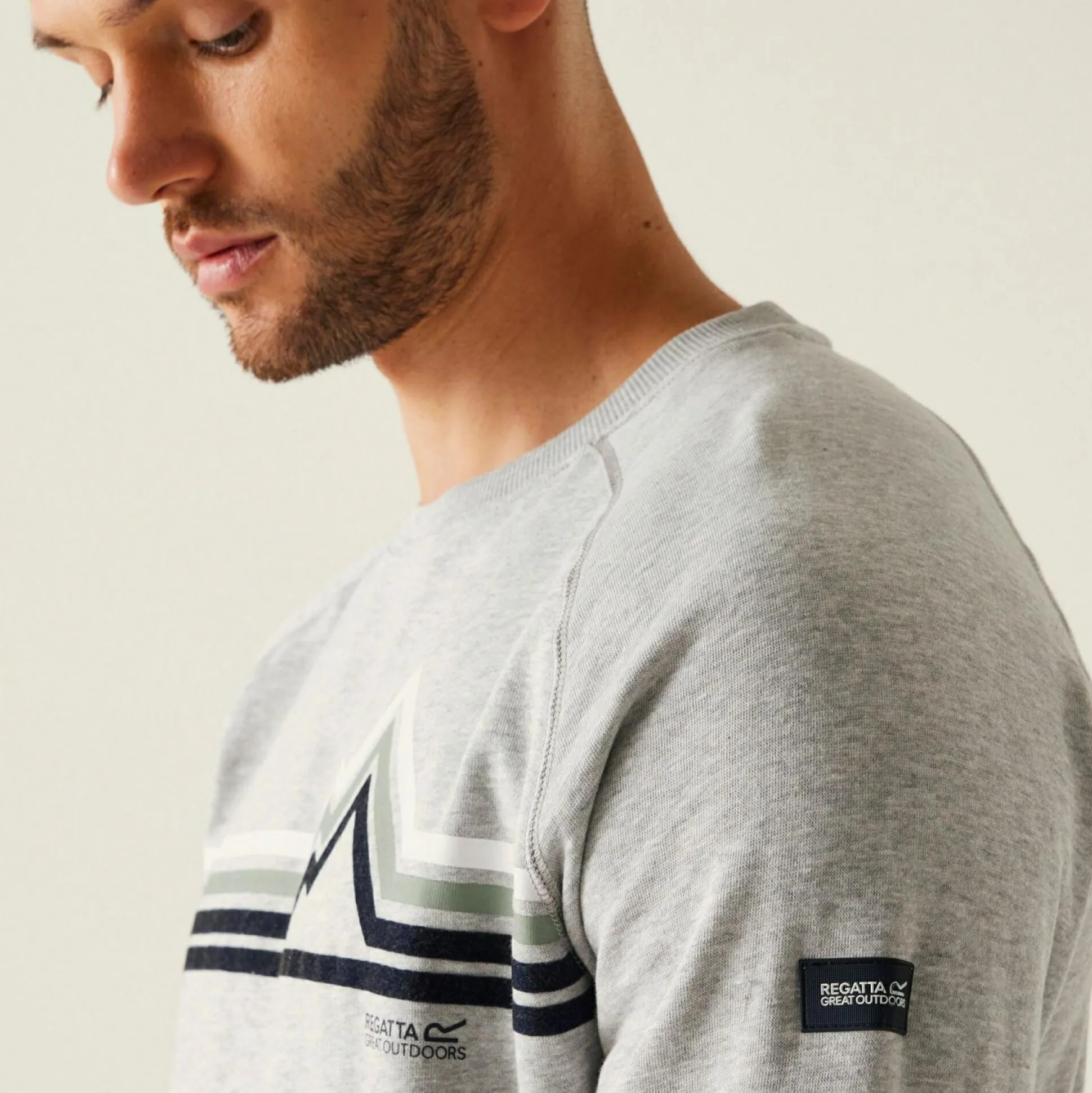 Men's Nithsdale Crewneck Sweatshirt | Grey Marl Linear Mountain