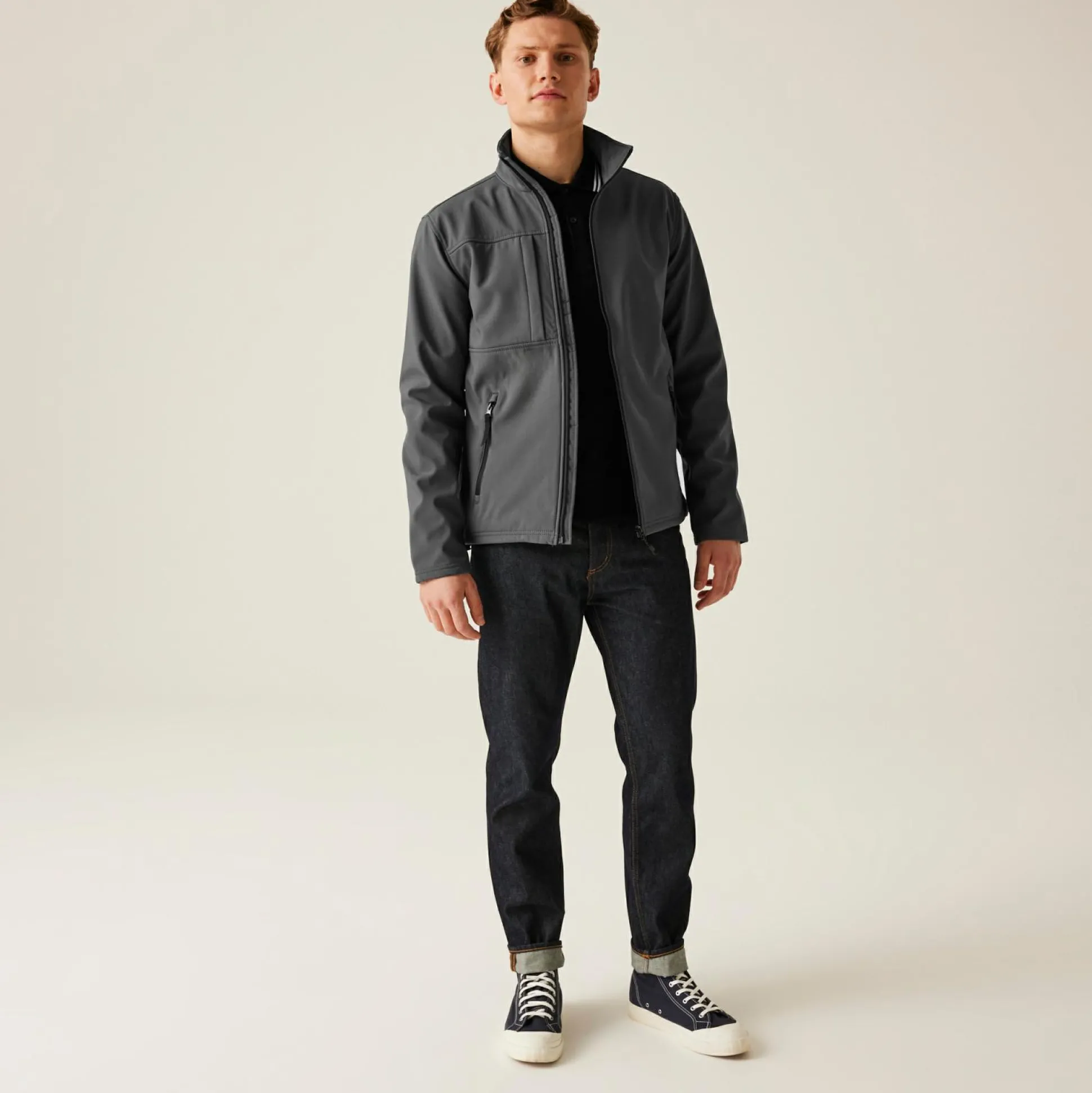 Men's Octagon II Printable 3 Layer Membrane Softshell Jacket | Seal Grey Black