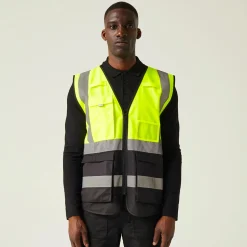Men's Pro HI-VIS Executive Vest | Yellow Black