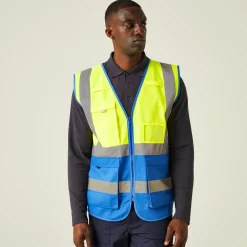 Men's Pro HI-VIS Executive Vest | Yellow Royal Blue