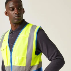 Men's Pro HI-VIS Executive Vest | Yellow Royal Blue