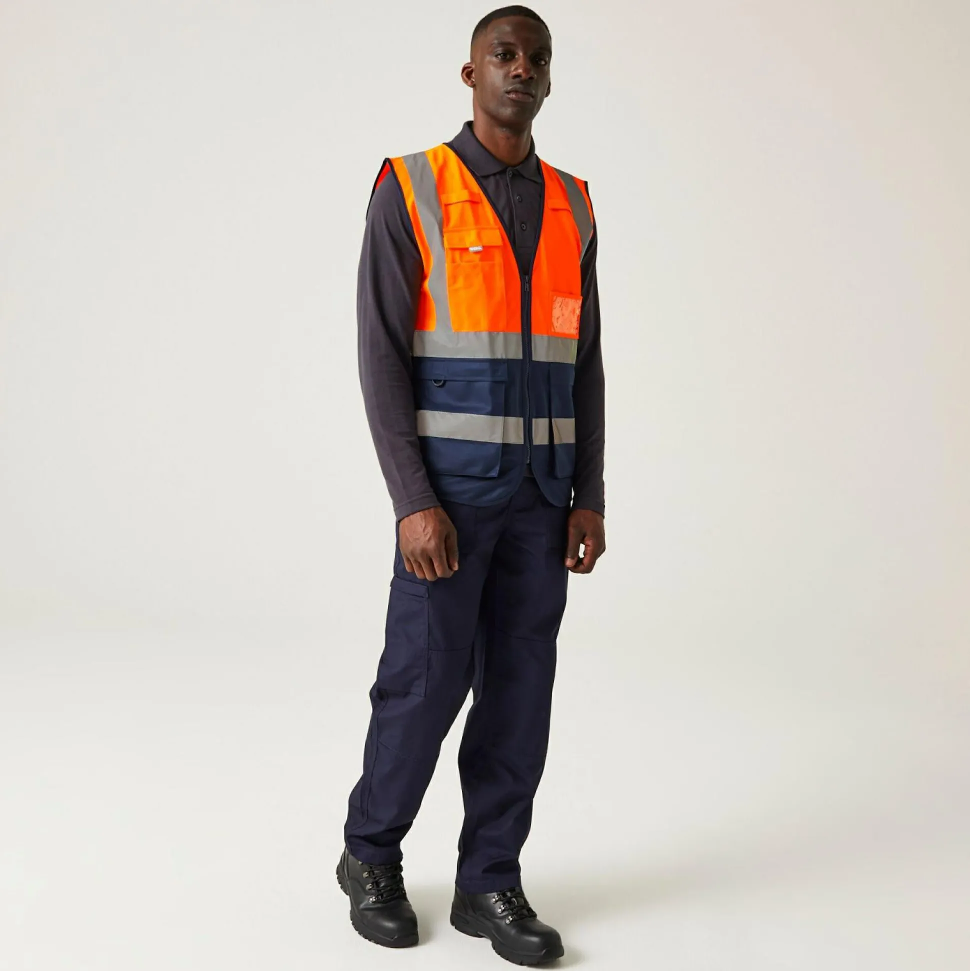Men's Pro HI-VIS Executive Vest | Orange Navy