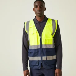 Men's Pro HI-VIS Executive Vest | Yellow Navy