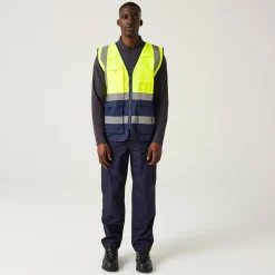 Men's Pro HI-VIS Executive Vest | Yellow Navy
