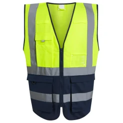 Men's Pro HI-VIS Executive Vest | Yellow Navy